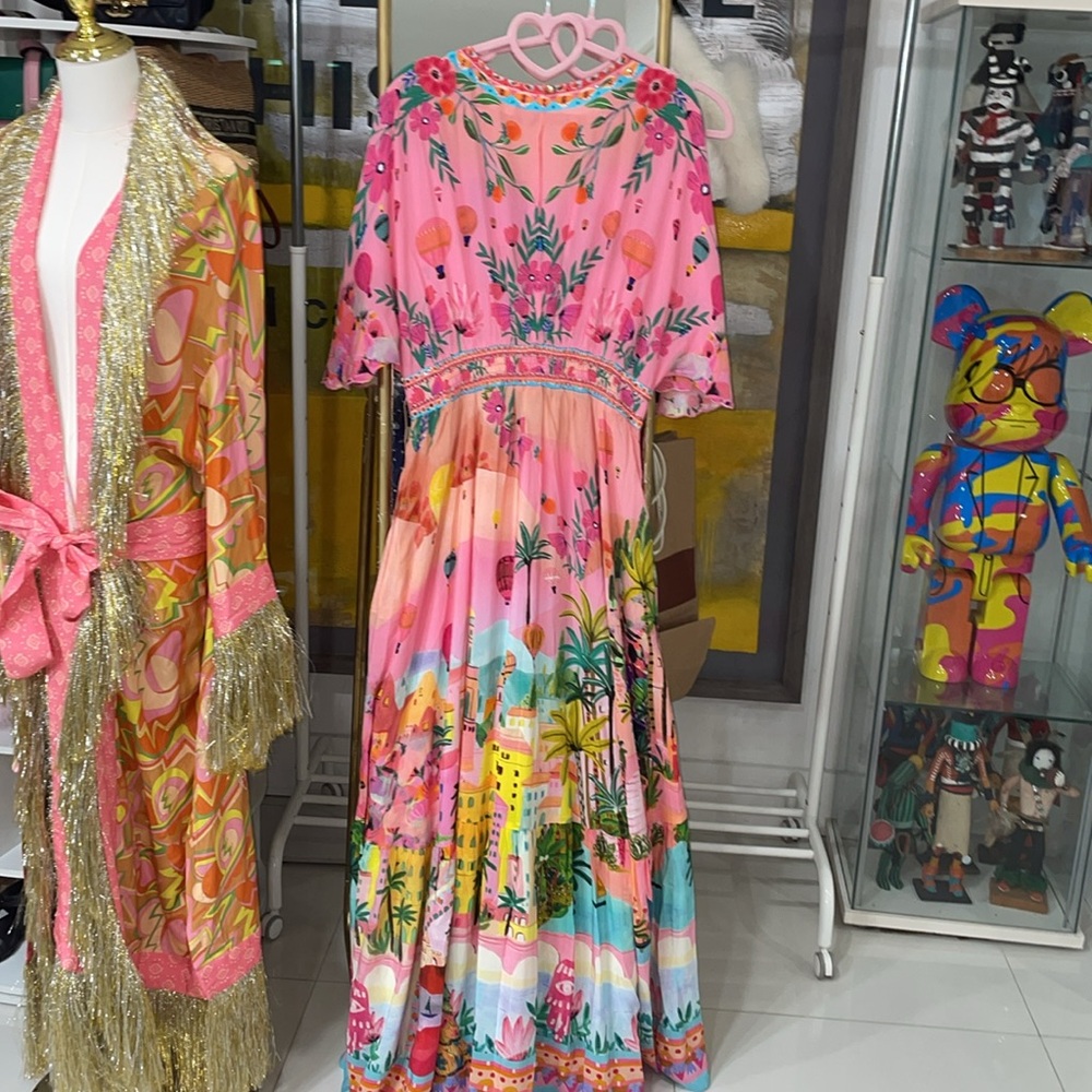 💕SOLD💕Camilla Waisted Dress With Hem Ruffle Sister Sunset - Picture 12 of 13